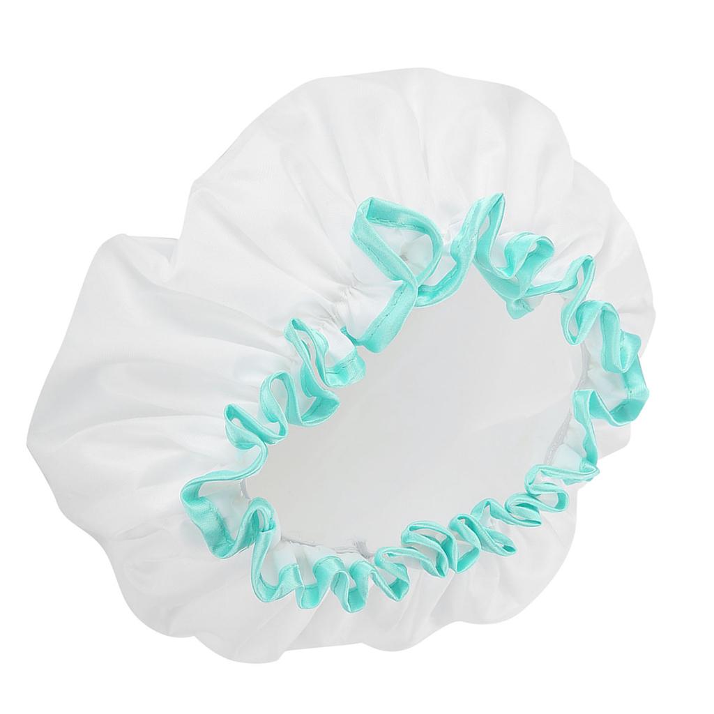 Adult Double Layer Water Proof Shower Cap Thicken Elastic Women Bath Cap Hat Large