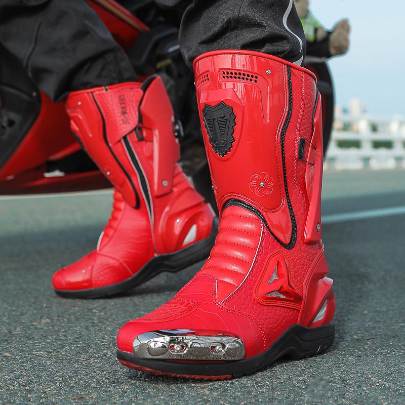 Waterproof Motorcycle Protective Boots Men Women Gear Shift Motorcycle Boots Mid-calf Motorbike Riding Shoes Winter Cycling Boot