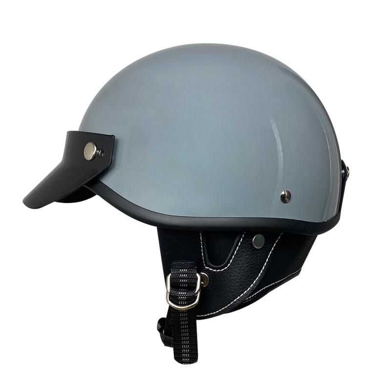 Vintage Half Face Motorcycle Helmet, German Style, Chopper Cruiser, Skull Cap