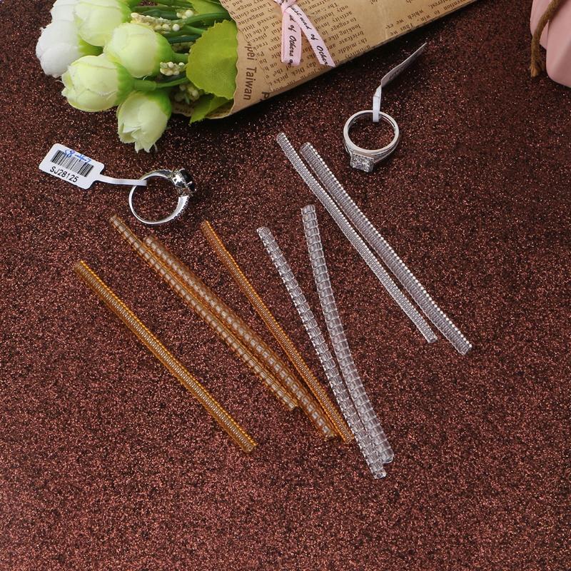 8PCS Ring Size Adjuster for Loose Rings Jewelry Sizer Making Jewelry Guard Spirals Plastic Tightener for Women Men Ring