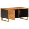  Coffee Table, Brown and Black, 80x50x40 Cm, Solid Mango Wood