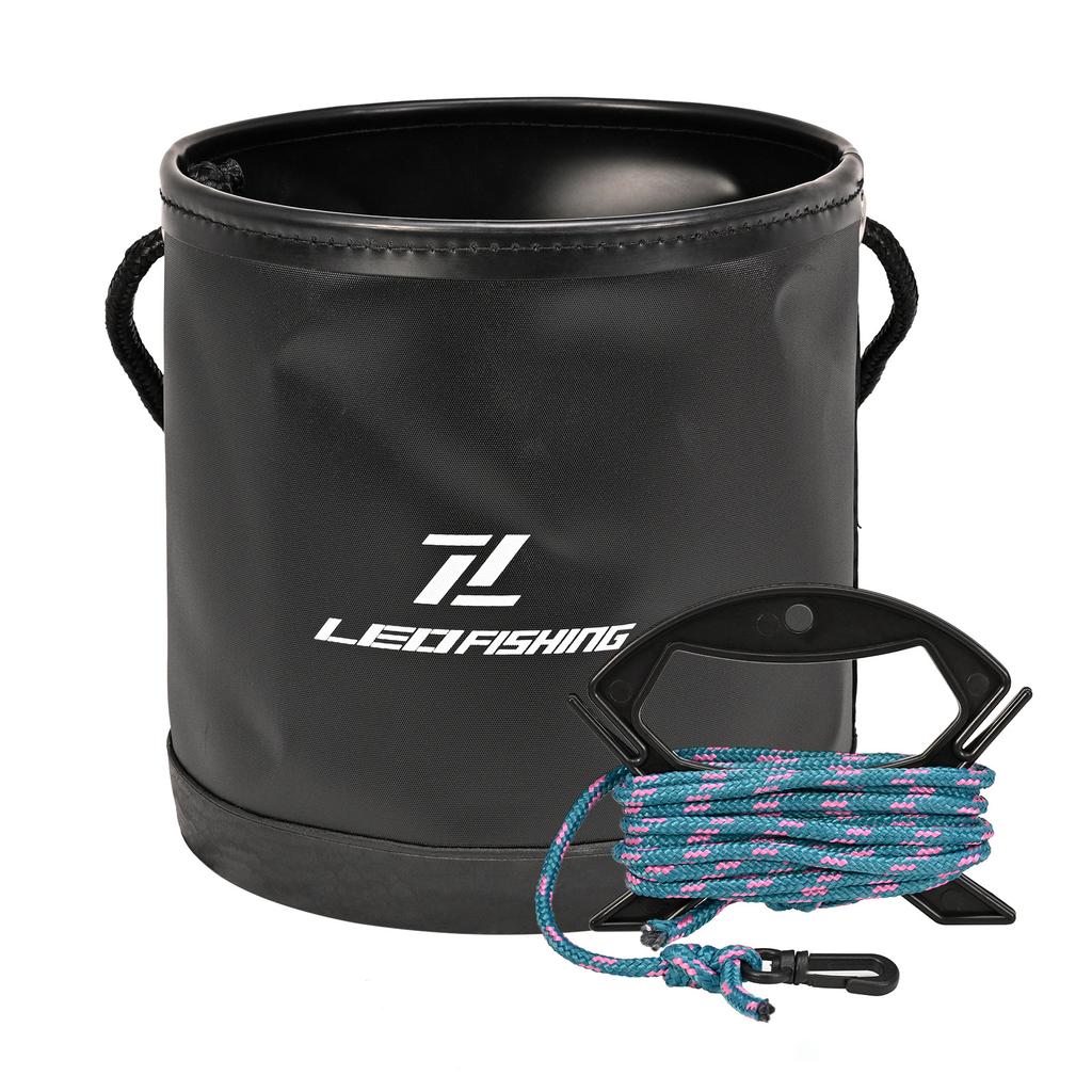 Round Folding Fishing Bucket with Lanyard Fishing Equipment for Fishing