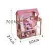 Nordic Wooden Dollhouse for Boys & Girls: Princess Villa Playset