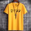Camiseta de manga curta de verão masculina, gola redonda, camisa de fundo da moda