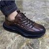 Breathable Texture Crocodile Leather Shoes Men's Shoes Summer Leather Surface Non-slip Soft Sole High-top Business Casual Shoes Sports Shoes Versatile