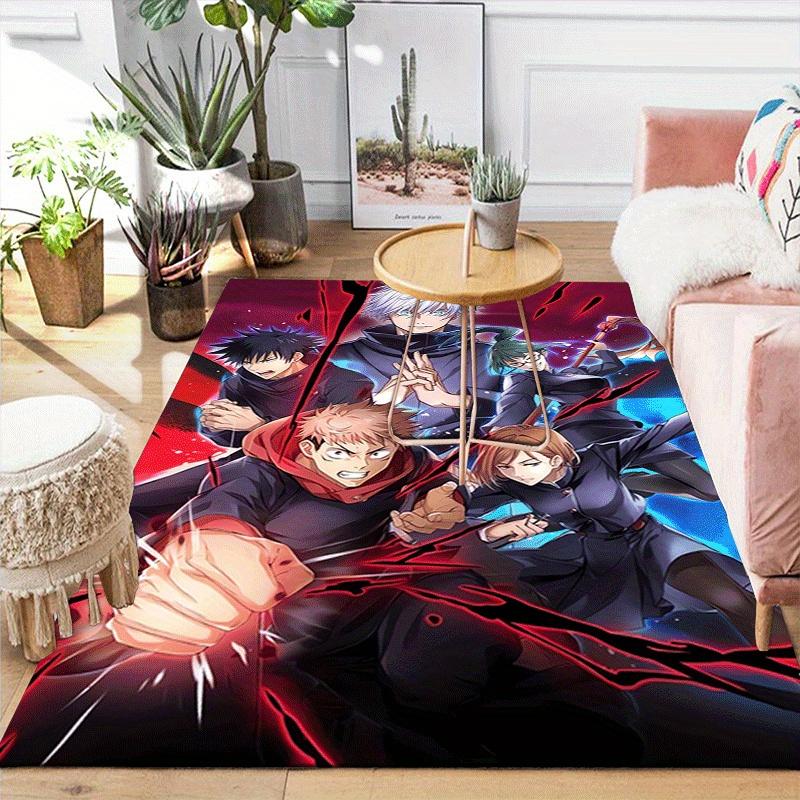 1pc Jujutsu Kaisen Pattern Area Rug, Anti slip Non Shedding Stain Resistant Carpet