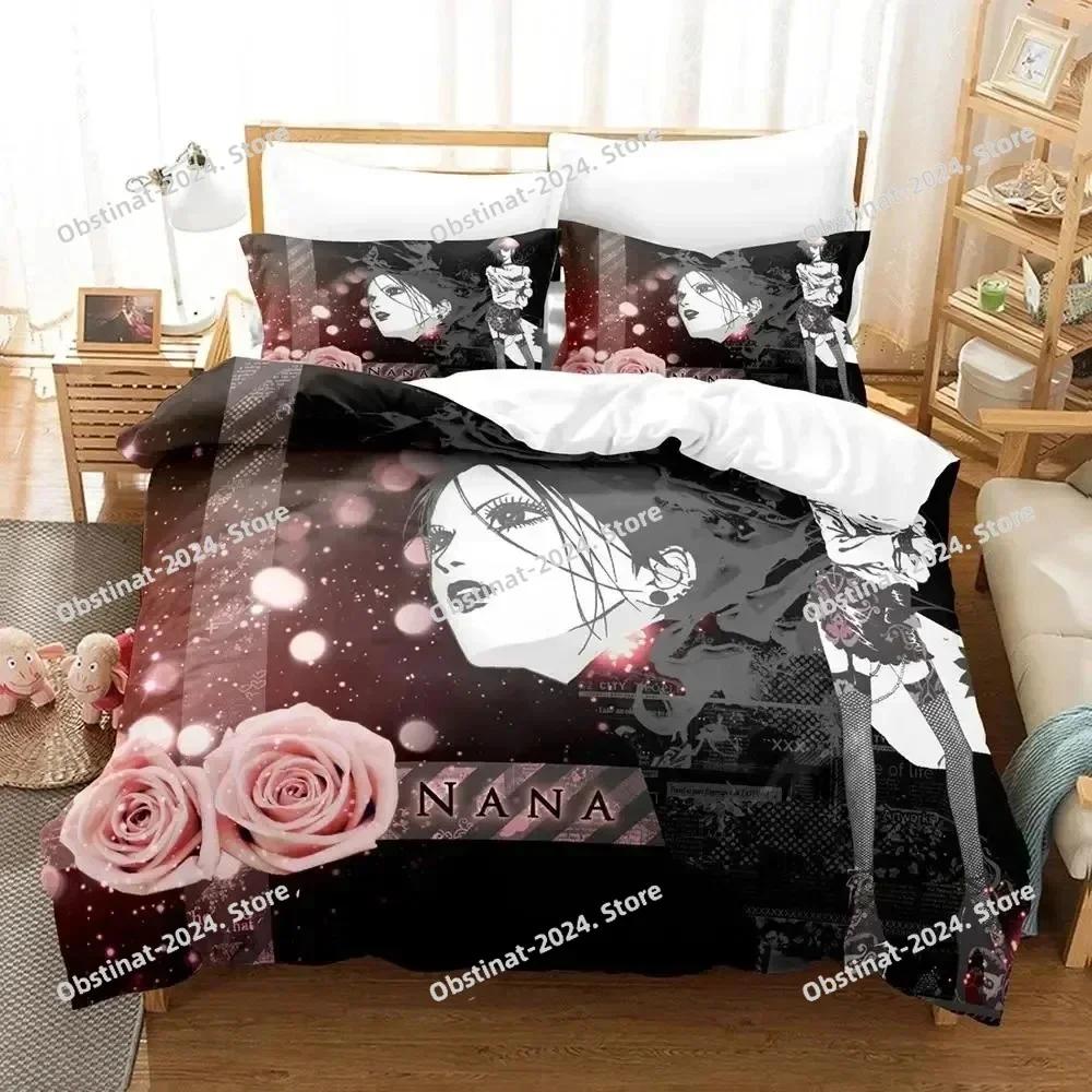 3D Anime Nana Black Stones Bedding Set Printed single Comforter Quilt Bed Cover Duvet Cover Pillow Case 3 Pieces Kids Adult Size