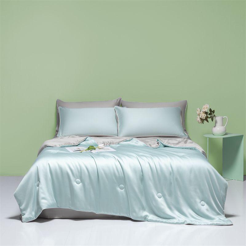 

Летнее одеяло из стиранного ледяного шелка, одинарное летнее одеяло, летний комплект из четырех предметов, летнее одеяло для кондиционера, двойное тонкое одеяло 150x200cm1pcsSummer quilt