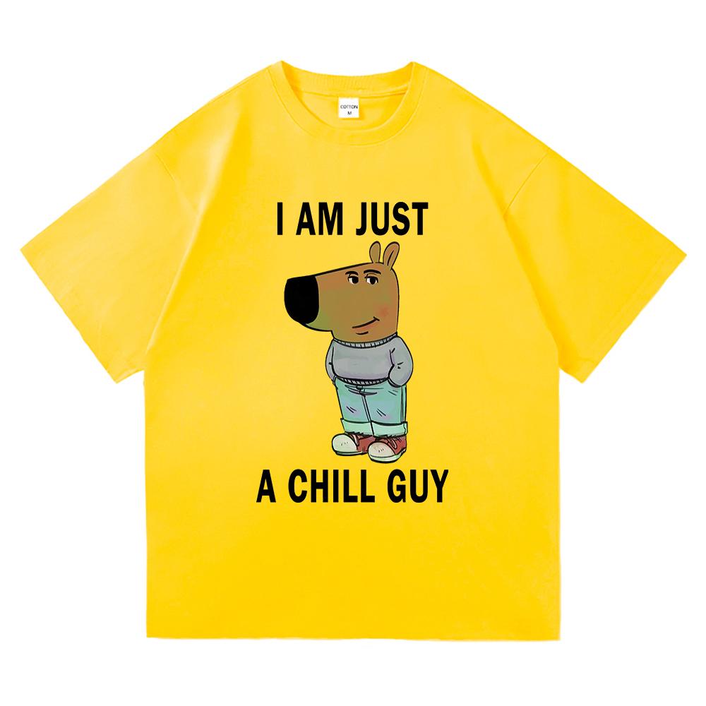 Ich bin nur ein entspannter Typ T-Shirts Sommer Mode Männer/Frauen Ästhetisch Lustig Niedlich T-Shirt Hohe Qualität Cartoon Vintage Baumwoll T-Shirt