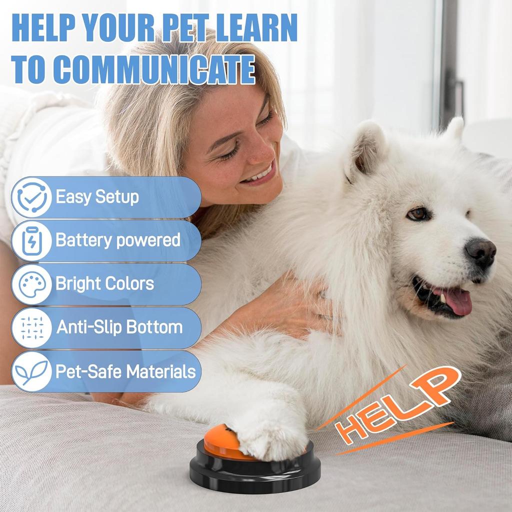 Dog Buttons Talk,Updated 8 Pack Dog Communication Buttons,Recordable Talking Training Buttons for Dogs,30 Seconds Voice Dog Speaking Buttons with Dog