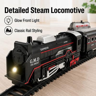 Classical Remote Control Train Toy Electric Train Set Railway Tracks Set Assemble with Light&Sound Children's Toys for Kids
