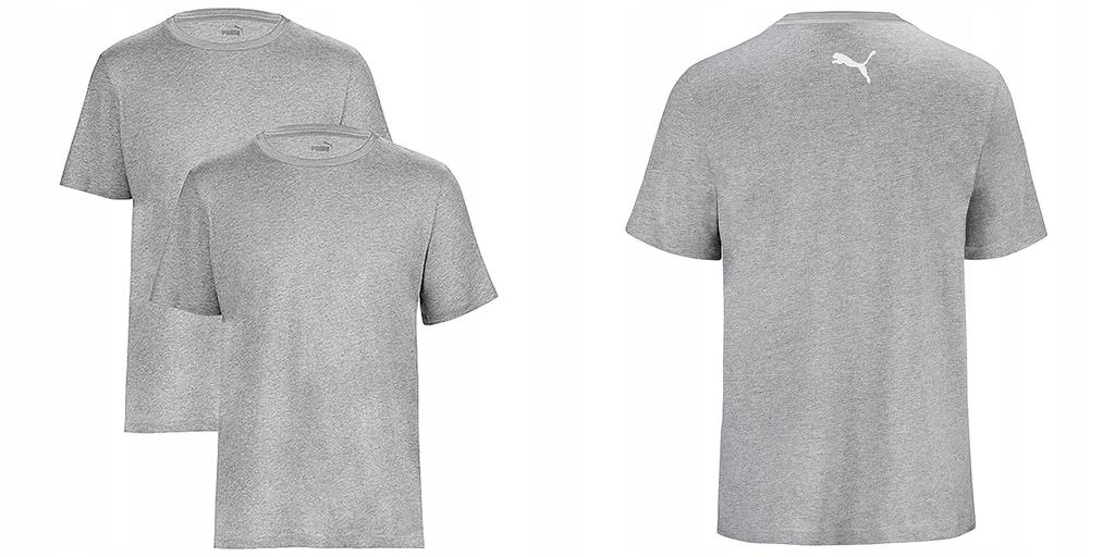 Y7749 Men'S Tshirt Short Sleeve Cotton Grey Puma Size M