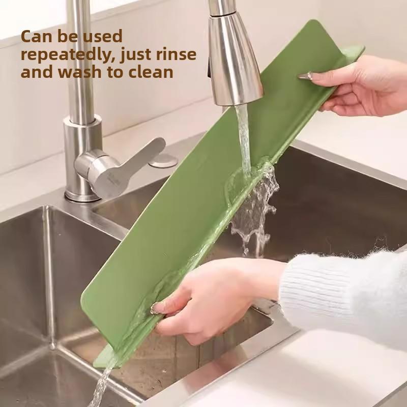 Sink Water Deflector, Kitchen Splash-proof Water Shield, Sink, Washbasin, Vegetable Washing Basin, Silicone Upright Water Deflector, Splash-proof