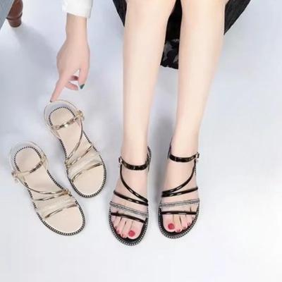 Sandaler för damer i romersk stil med låga klackar Damsskor Grossist Lyx Sommar 2025 Trend Original PVC Casual Sandal Designer