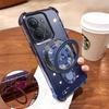 Clear Shockproof Plating Magnetic Magsafe Bracket Case for Xiaomi Redmi 15C 15 4G 5G Transparent Silicone Cover