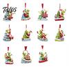 Christmas Tree Hanging Ornaments Green Elf Ornament, Flat Acrylic Pendant Decorations for Car Rearview Mirror Backpack, Festive Holiday Unique