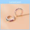 Elegant Alloy Geometric Ear Cuffs With Colorful Rhinestones For Trendy Women