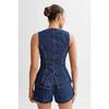 IHUASU Summer Fashion Casual Sleeveless High-waisted Women's Suit Denim Shorts