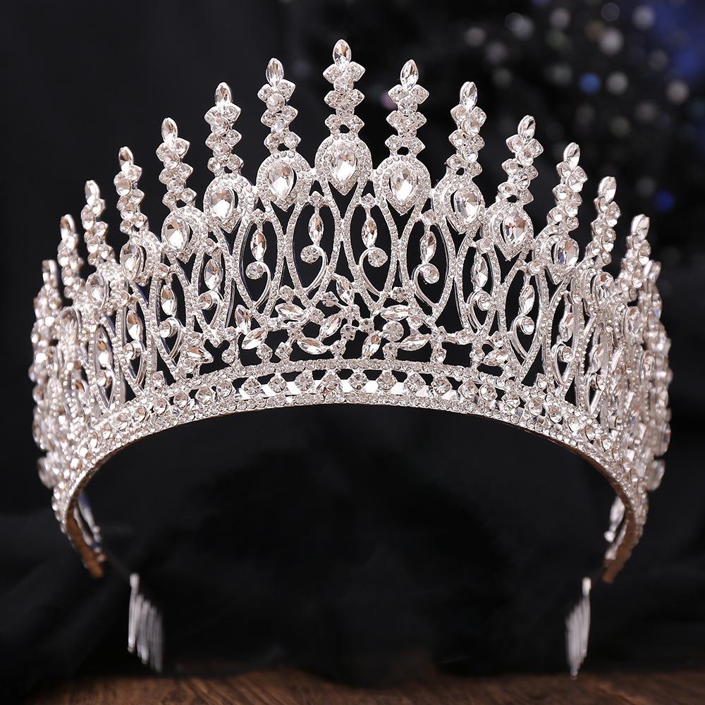 European and American Beauty Pageant Crown, Bridal Crown, Stage Show, Expensive Crown, Big Hair Comb, Catwalk Crown 2026 16.5*9.5CM