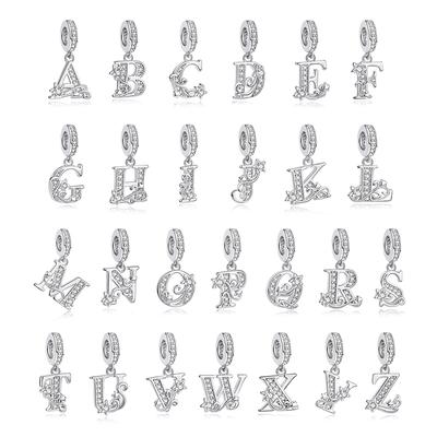 New Original Copper Charms Star 26 Letters Pendant Beads Fit Brand Bracelets Necklaces For Women Diy Jewelry