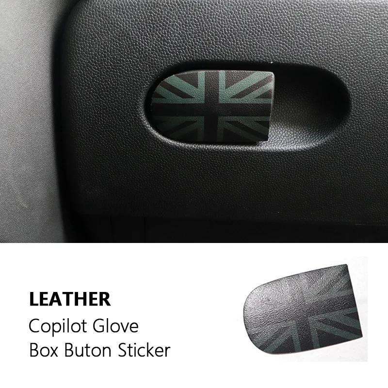 1PC Car Glove Box Handle Decorative Storage Box Leather Sticker For MINI COOPER S For F55 F56 F57 F54 F60 Car Interior Stickers