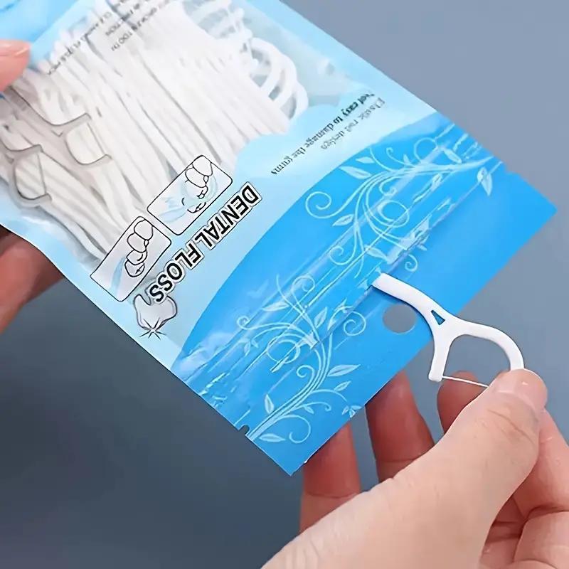 100 Stück/Los Stäbchen Zahn-Wasserstrahler Mundzahnstocher Zahnstocher ABS-Zahnseide mit tragbarem Etui Zahnseide Mundhygiene Dental