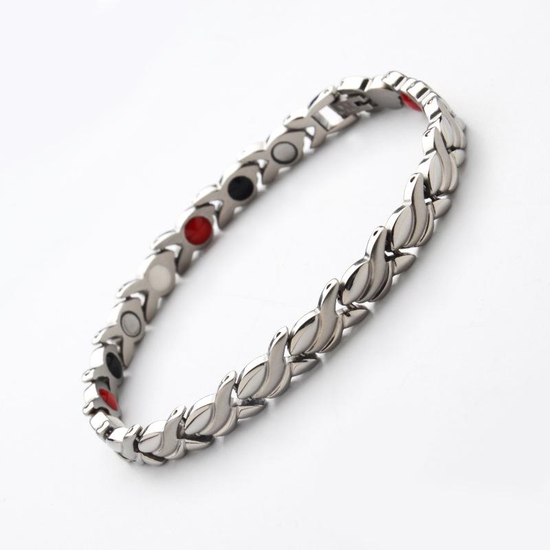 Unisex Stainless Steel Titanium Germanium Magnetic Bracelet with Cross-Border Design