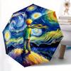 Starry Night Le Petit Prince Auto Open/close, 8-Rib Iron Frame, Compact Folding Windproof Umbrella All-Season  0808086