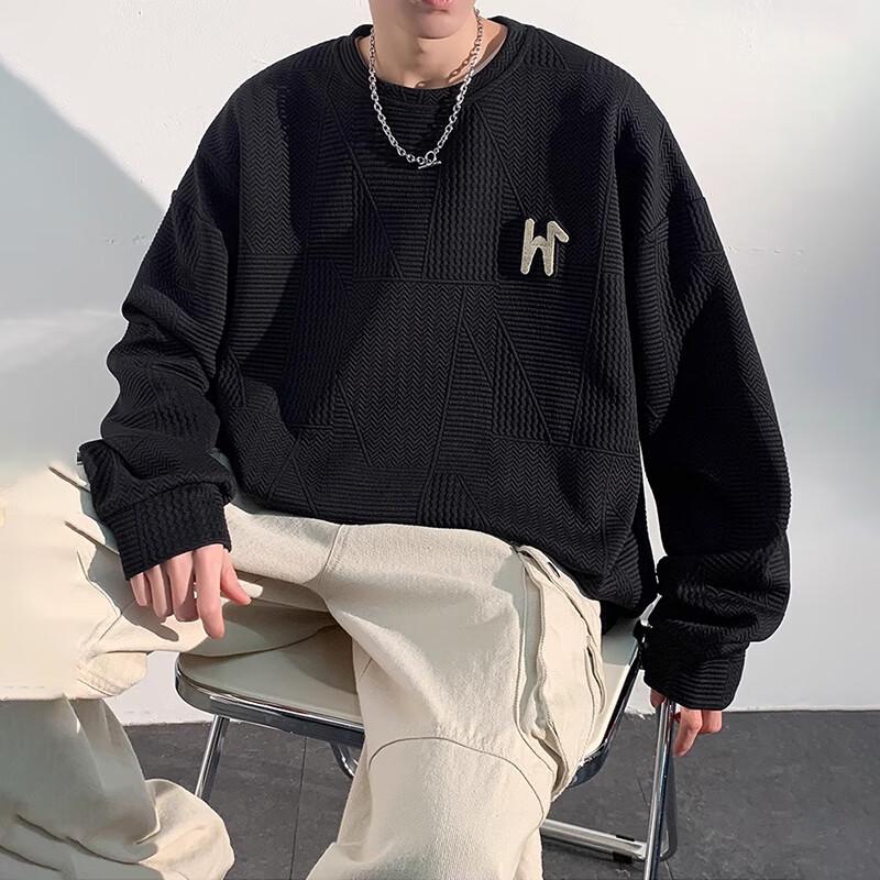 Wassup Sohot Men's Textured Pullover Sweatshirt