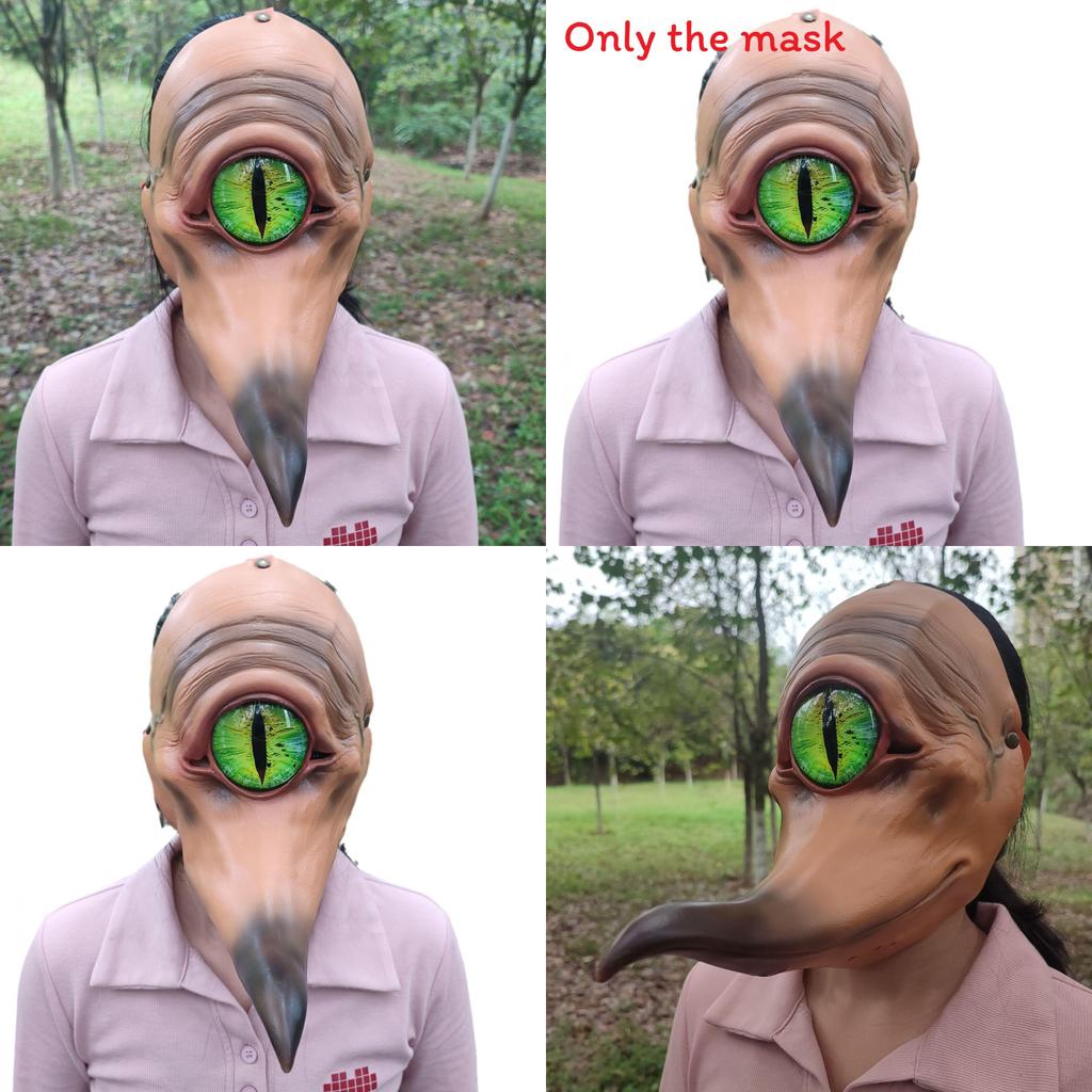 One Eyed Monster With A Long Mouth Monster Latex Mask For Halloween Costume And Diy Party Accessory