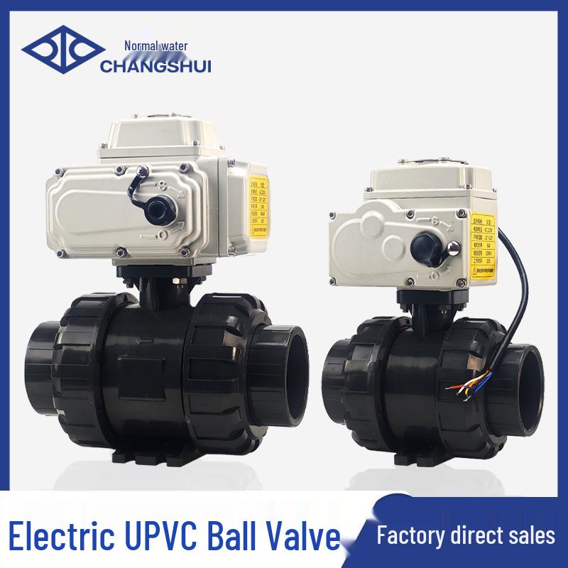 Q911X-10S 220V Electric UPVC Double Union Ball Valve for Chemical Water Treatment