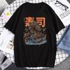 Unisexs Tshirt Top Quality Cotton Short Sleeve Cool Knife Cat Print Oneck Casual Loose Hip Hop for Unisex Summer Male Tee Tops