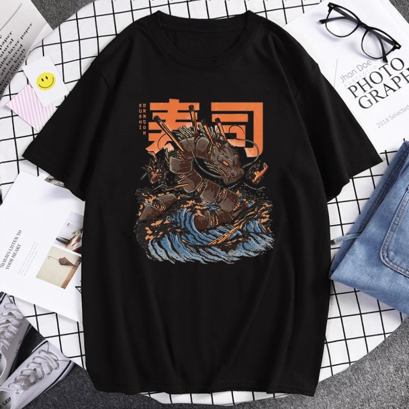 Unisexs Tshirt Top Quality Cotton Short Sleeve Cool Knife Cat Print Oneck Casual Loose Hip Hop for Unisex Summer Male Tee Tops