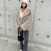 VAYLA Fashionable Street Style Fox Fur Coat Loose Suit Collar Medium Long Imitation Fur Coat for Women Autumn-winter Fur Overcoat