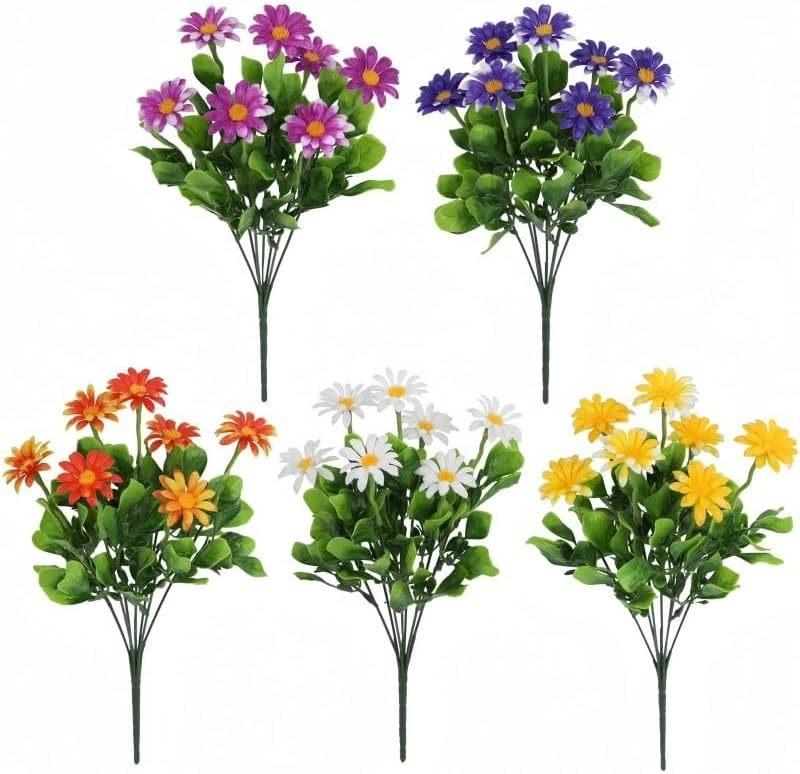 5/10pcs Artificial Flowers Silk Daisy Wedding Wreath Home Room Table Decor Fake Plants Festival Outdoor Yard Scrapbook Accessory