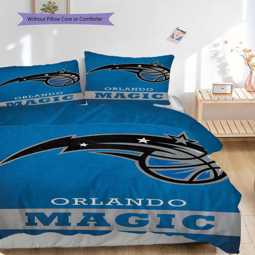 Orlando Magic Blue Bold Basketball Spirit Bedding(1 * Duvet Cover + 2 * Pillowcase, Without core)Duvet Cover and Pillowcase Bedding Set