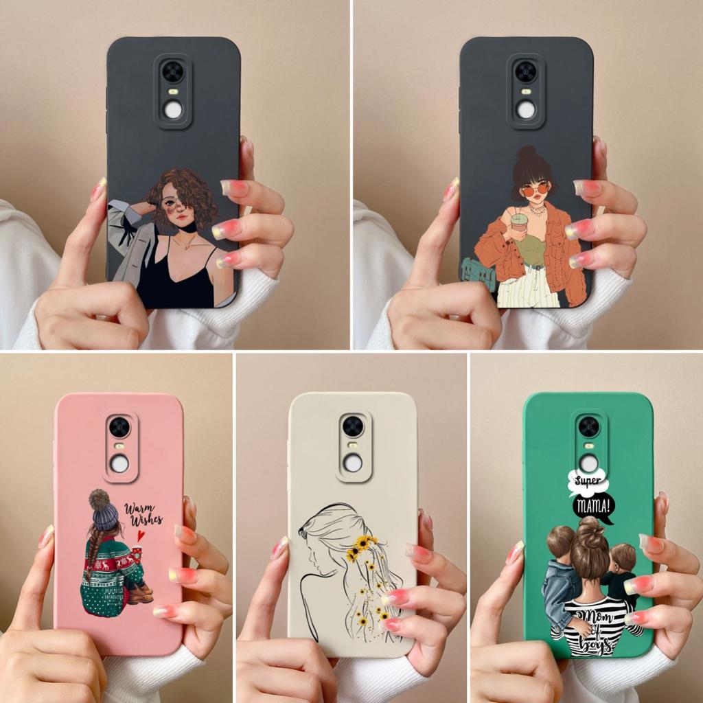 For Redmi Note 10 10S 10T 5 7 7S 8 9 9S 9T K80 Pro Max Plus Phone Covers Elegant Girls Pattern Liquid Silicone Camera Protection Cases For Redmi Shell