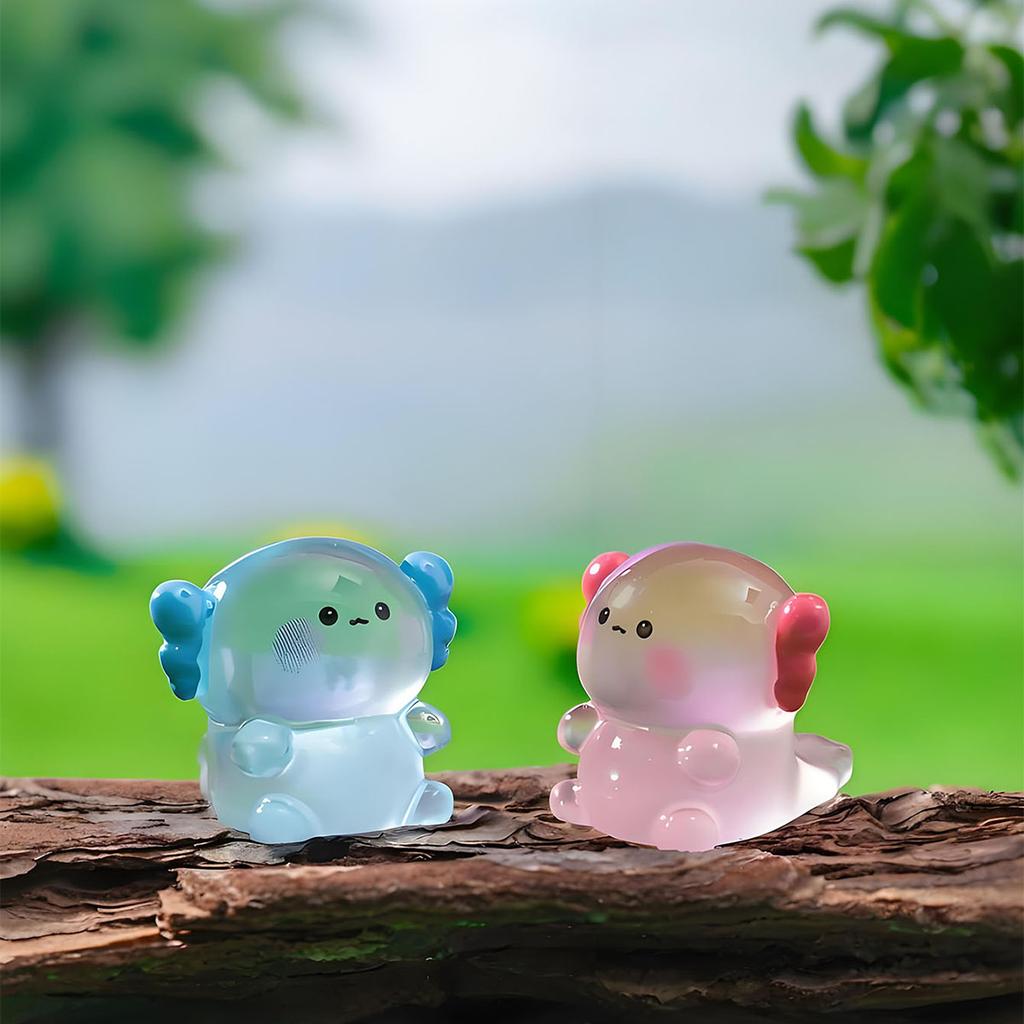 Luminous Chubby Hexagonal Dragon Figurine Cute Diy Decorative Accessories, Micro-Landscape Resin Small Ornaments