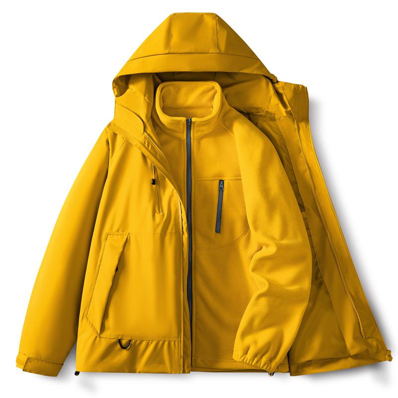 Unisex Waterproof & Windproof 3-in-1 Outdoor Mountain Jacket for Couples 4XL