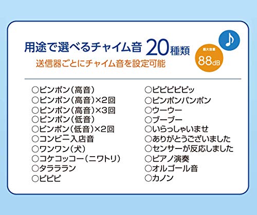 ELPA Wireless Chime Receiver EWS-P50 for Caregivers, Offices, and Stores, Wireless, No Wiring Required