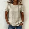 Women's Round Neck Short Sleeve T Shirt Loose Fit Casual Top Lightweight Soft Fabric Comfortable Everyday Wear
