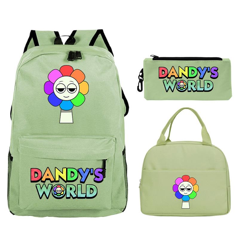 New Dandy's World Game Merchandise Cartoon Printing Student Schoolbag Foreign Trade Pencil Bag Meal Bag Set