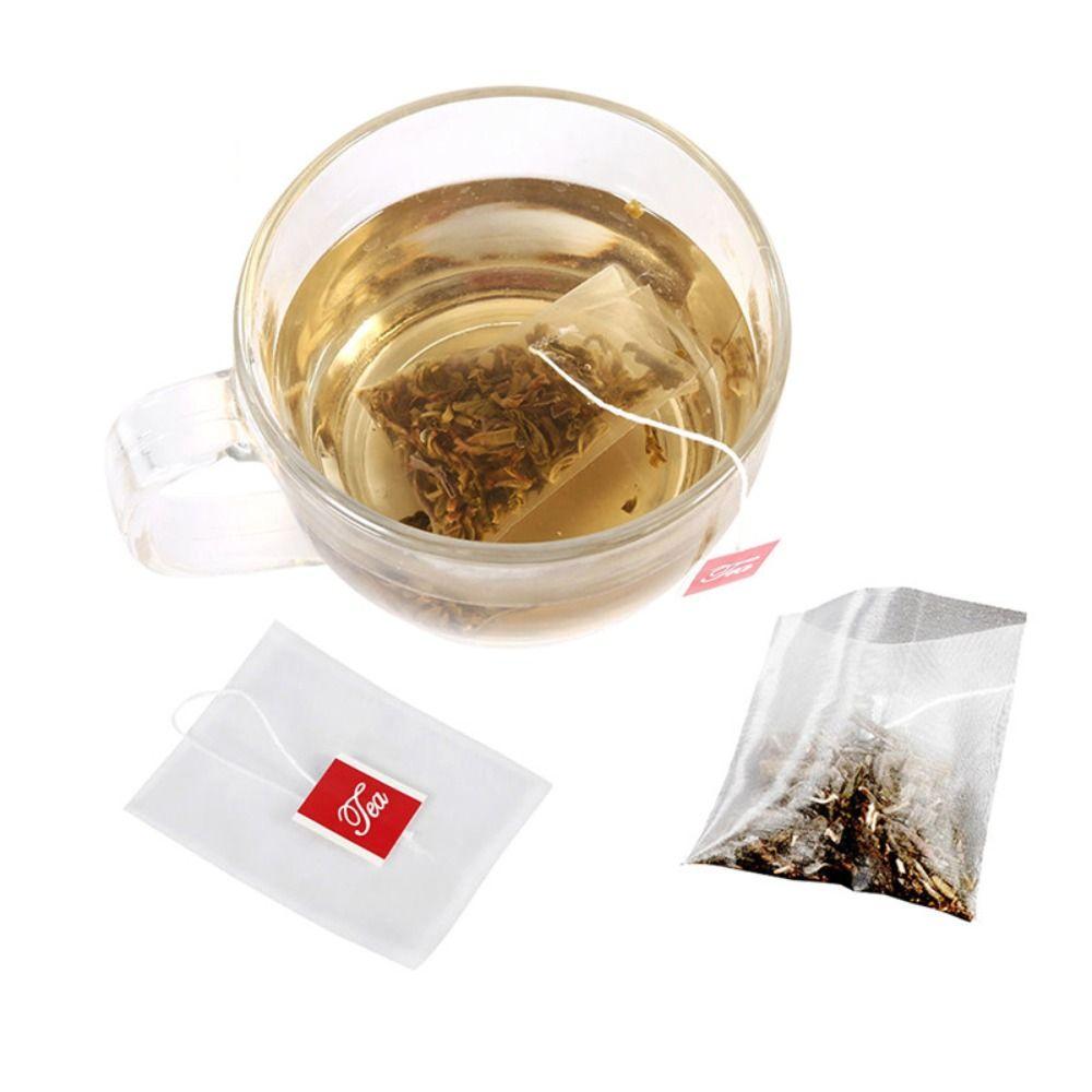 100Pcs Portable Transparent Disposable Transparent Teabags Nylon with String Filter Bag Heat-sealable Empty Tea Bags