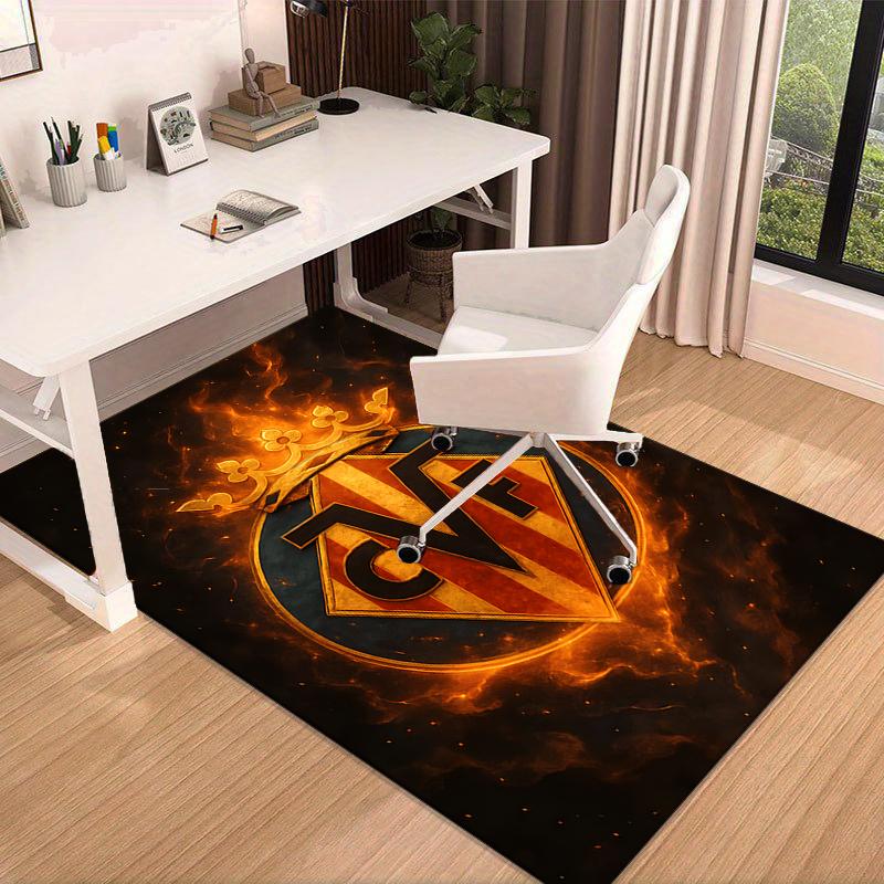 1PC CF Football Emblem Rug Game Carpet, Floor Mat for Bedroom Living Room Entryway Rug, Home Decor Idea Gift for Christmas birthday