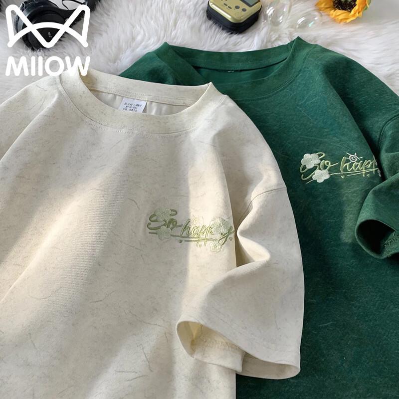 

MiiOW Men s Summer Thin Embroidered Short Sleeve T-Shirt 2XL