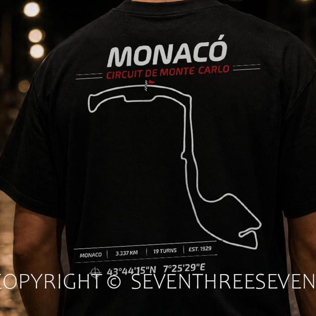 Monaco 16 Circuit Shirt, Formula Racing Circuit Track Map T-Shirt, Motorsport Gift for racer, Track Fans Tee, Circuit de Montecarlo TShirt
