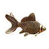 Cute Vintage Brass Goldfish Statue Ancient Lifelike Goldfish Figurines Elegant Exquisite Lucky Charm Animal Sculpture Set