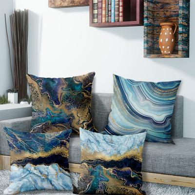 4Pc Marble-Patterned Throw Pillow Coverssuitable For Sofa Car Bedroom Decorative Cushion Cover Pillow Cover