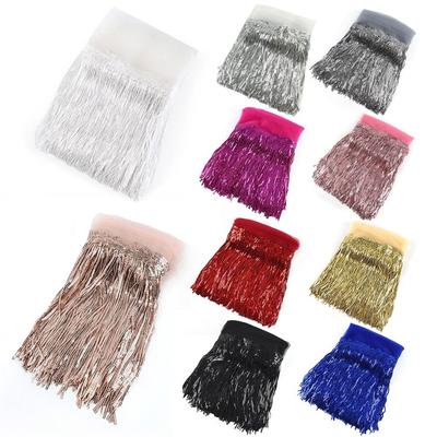 10Yards Glitter Trim Performance Sequin Tassel Lace 20cm Decoration Material DIY Handmade