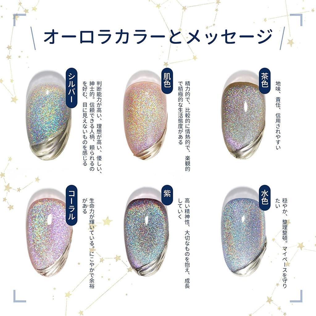 Coikaze Magnetic Gel Oval Cat Eye Gel Set Galaxy Color Gel Cat Eye Compatible 6-Color UV/LED (Rainbow)